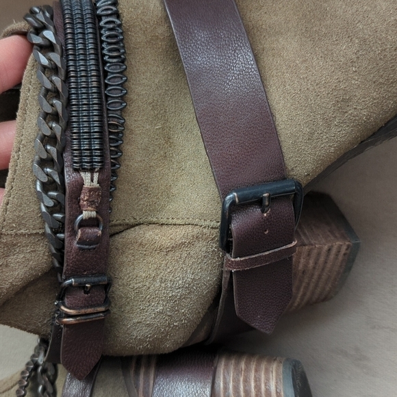 Trouve Ankle Booties Boho Festival Suede Leather Size 9 - Picture 5 of 14